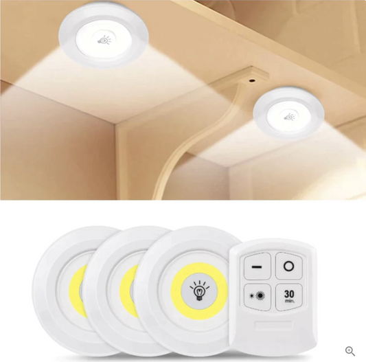 Set de 3 Luz Led - Control Remoto Inalámbrico