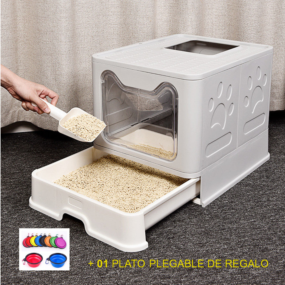 Arenero para gatos en forma de caja cubica